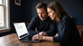 Couple reviewing their atry biomarker report on a laptop, with the app dashboard open